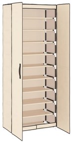 Sapateira 60x30x166 cm tecido cor creme