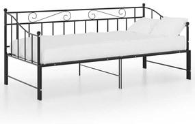 Estrutura sofá-cama de puxar 90x200 cm metal preto