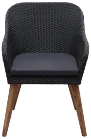 5 pcs conjunto de jantar para jardim preto