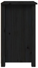 Mesa de cabeceira 40x35x61,5 cm madeira de pinho maciça preto