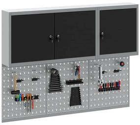 Conjunto de Armário de Ferramentas e Painel de Ferramentas de 5 Peças