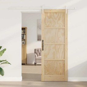 Porta Deslizante vidaXL com Conjunto de Hardware 78x211 cm Madeira Mac