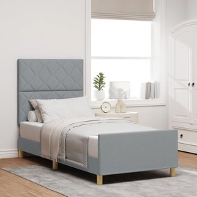 Cama vidaXL Cinzento-claro 100x200 cm Tecido