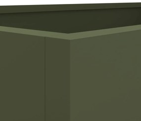 Vaso/floreira 62x40x39 cm aço verde azeitona