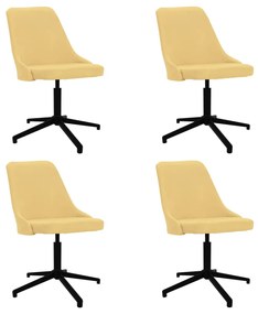 vidaXL Cadeiras de jantar giratórias 4 pcs tecido amarelo