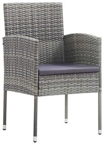 Conjunto de jantar pro jardim com 3 peças e almofadas em polyrattan ci