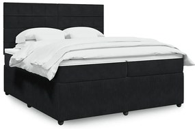 vidaXL Cama com molas/colchão 200x200 cm veludo preto
