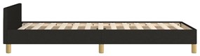 Estrutura de cama sem colchão 90x200 cm tecido preto