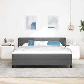 Cama Box com Colchão vidaXL Cinza Escuro 180x200 cm em Tecido
