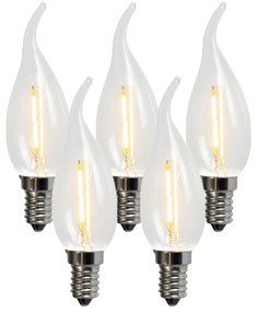 Conjunto de 5 Lâmpadas LED Filamento Vela BXS35 1W 100LM 2200K