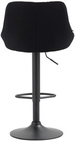 Banco de bar Lazio em tecido e com estrutura preta 46 x 83-104 x 49 cm Preto