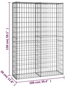 Cesto gabião arame galvanizado 150 x 100 x 30 cm
