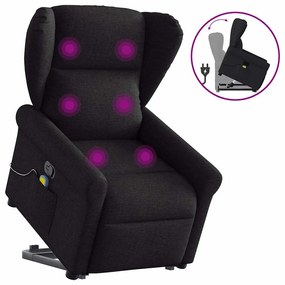 Poltrona de massagens reclinável elevatória tecido preto