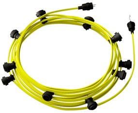Ready-to-use 12,5m Lumet String Light with Kit with 10 black Lamp Holders Hook and Plug