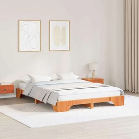 vidaXL Estrutura de Cama Castanho Encerado 160x200 cm em Madeira de Pinheiro Sólido