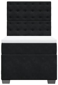 Cama com molas/colchão 80x200 cm veludo preto