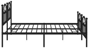 Estrutura de cama com cabeceira e pés 200x200 cm metal preto