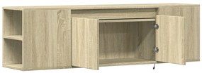 Móvel de parede p/ TV c/luzes LED 135x31x39,5cm carvalho sonoma