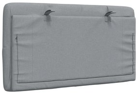 Almofadão de cabeceira 80 cm tecido cinzento-claro