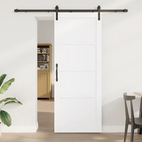 Porta deslizante vidaXL com Conjunto de Hardware Branca 83x211 cm de M