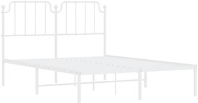 Estrutura de cama com cabeceira 140x200 cm metal branco