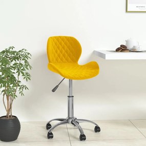 vidaXL Cadeira de jantar giratória veludo amarelo mostarda