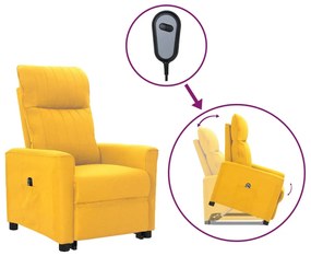 vidaXL Poltrona elevatória tecido amarelo