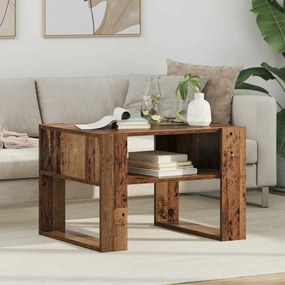 vidaXL Mesa de centro com armazenamento Madeira antiga 66 x 53 x 45 cm