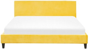 Capa de estrutura de cama em veludo amarelo 180 x 200 cm FITOU Beliani