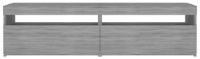 Móvel de TV com luzes LED 2 pcs 75x35x40 cm cinzento sonoma