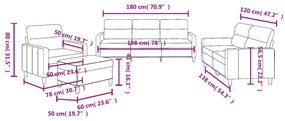 4 pcs conjunto de sofás com almofadões tecido cinza-acastanhado