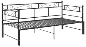 Estrutura sofá-cama de puxar 90x200 cm metal preto