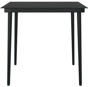 5 pcs Conjunto de jantar para jardim preto