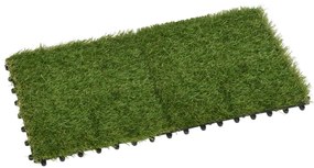 Ladrilhos de relva artificial 22 pcs 30x30 cm verde