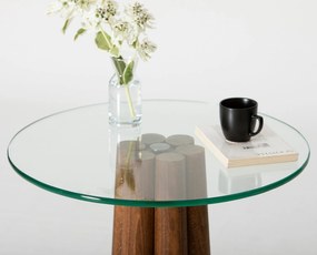 Mesa de Centro Thales – Nogueira Transparente – 50x50x50 cm