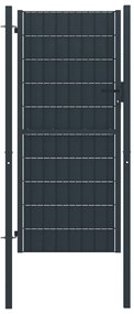 vidaXL Portão de cerca 100x204 cm PVC e aço antracite