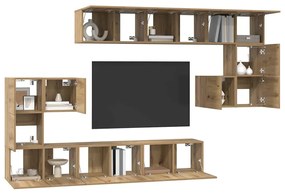 Conjunto de móvel de TV 10 pcs carvalho artisiano