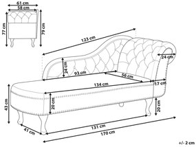 Chaise-longue à direita com padrão floral NIMES Beliani