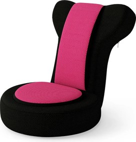 Cadeira de chão Cadeira de sofá com apoio para a cabeça e encosto ajustável Estrutura metálica resistente Rosa