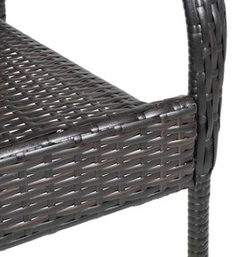 Cadeiras de exterior empilháveis 4 pcs vime PE castanho