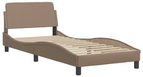 Cama com colchão 90x190 cm couro artificial cappuccino