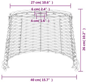 Abajur de teto Ø40x26 cm vime branco