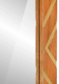 Espelho casa de banho 50x70x3cm mangueira maciça/vidro castanho