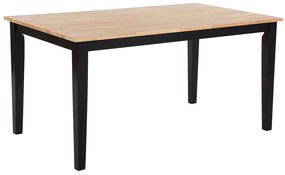 Mesa de jantar em madeira clara com pernas pretas 150 x 90 cm GEORGIA Beliani