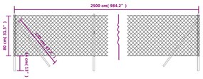 Cerca de arame 0,8x25 m antracite