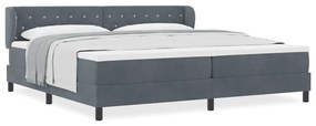 Cama Box com Colchão vidaXL Cinza Escuro 200x200 cm em Veludo