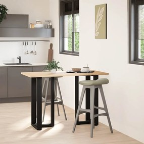 Pés de mesa de bar em forma de T, 2 peças, preto, 50x35x(90-91) cm, aç