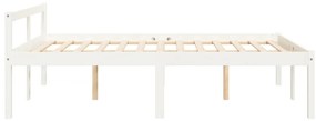 Cama para idosos 140x200 cm pinho maciço branco
