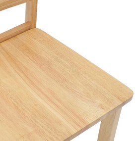 Cadeiras de jantar 2 pcs madeira de seringueira maciça