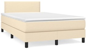 Cama boxspring com colchão 120x190 cm tecido cor creme
